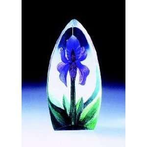  Mini Lily Purple Flower Etched Crystal Sculpture by Mats 