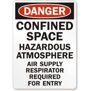   Supply Respirator Required For Entry Laminated Vinyl Sign, 14 x 10