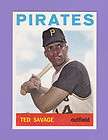 1964 Topps Ted Savage #62 Pirates NMMT/NMMT+ *1062*
