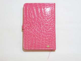 Journal Diary Pink Faux Alligator Clutch Silver Ring  