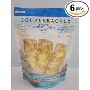 Gold N Krackle Pita Crisps Garlic, 4 Ounce (Pack of 6)  