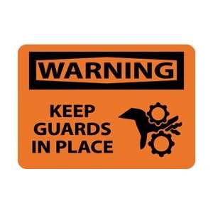 W450AB   Warning, Keep Guards In Place, Graphic, 10 X 14, .040 