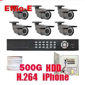 Complete professional 8 Channel H.264 DVR with 6 x 1/3 Exview HAD CCD 