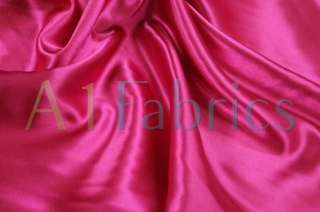   Shiny Satin Silky Bridal Dress & Draping Fabric   75 YARDS   Hot Pink