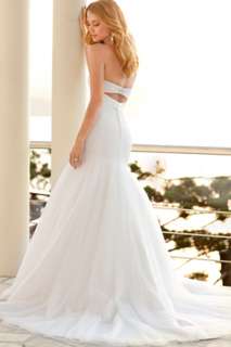 Elegant A line Beads Chiffon Beach Wedding dress Bridal Gown Size Free 