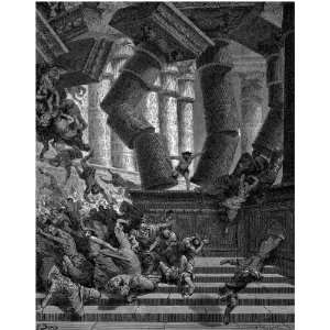    Window Cling Gustave Dore The Bible Death Of Samson