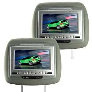  7 Inch LCD Car Headrest DVD Player + FM Transmitter  Pair 