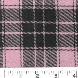  60 Wide Pendleton Worsted Wool   Pink/Black Plaid Fabric 