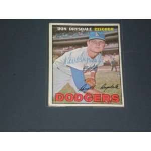  HOF Don Drysdale Signed 1967 Topps Card #55 JSA (d.93 