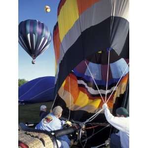  Inflating Hot Air Balloons, Walla Walla, Washington, USA 
