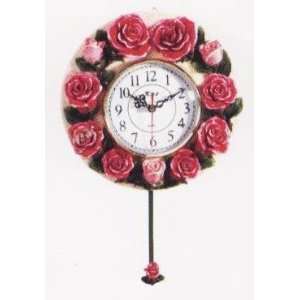  ROSE 3 Dimensional Pendulum Wall Clock *NEW*