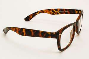 Vintage Style Clear Lens Wayfarer Eyeglasses Glasses  