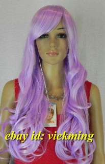romantic New style lilac curly long wave light purple disguise Cosplay 