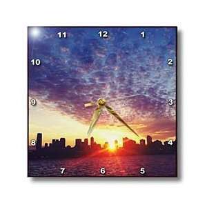  New York City Sunset   10x10 Wall Clock