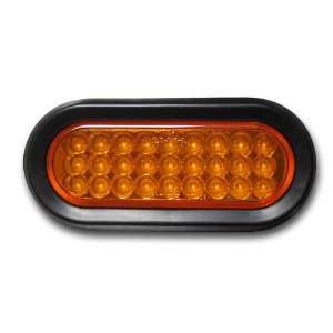   Inch Amber LED Oval Turn Signal with Amber Lens Plug and Grommet