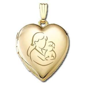  14k Yellow Gold Mom And Son Locket Jewelry