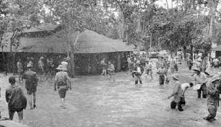 The flooded camp of the 14th Seabees, located at Koli Point 
