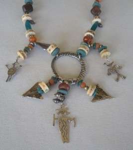Old Mummys Bundle necklace silver shamanistic beings  