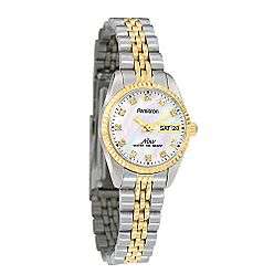   Swarovski® Crystal NOW Watch w/Round Mother of Pearl Dial & TT Band