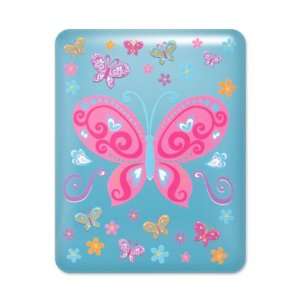  iPad Case Light Blue Pretty Butterflies And Flowers 