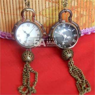   Fashion Ball Fringe Pocket Watch Pendant Necklace Chain HB368#  