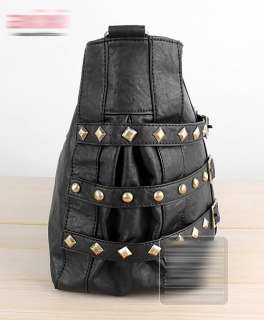 New Black Gossip Girl Js Rivet Purse Shoulder HandBag  