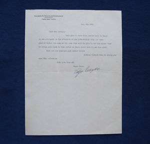 ORIGINAL TYPED LETTER SIGNED by PSYCHIC EDGAR CAYCE  