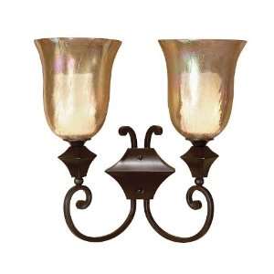 Elba Collection 2 Light 21ö Spice Wall Sconce with Iridescent Crackle 