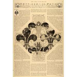 1900 Print American Girls in Paris Letters W H Rau Paris French Garden 