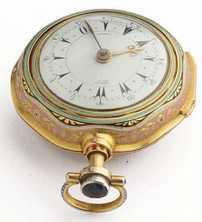 George Prior 18K Gold and Enamel Verge Fusee Repeater Watch Ottoman 