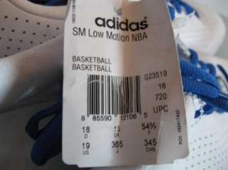 NEW Mens Adidas SM Low Motion NBA White Seamless Basketball Shoes 