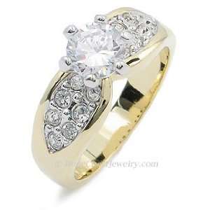  GOLD CZ RING   1.45 CT. Solitaire CZ Ring Jewelry