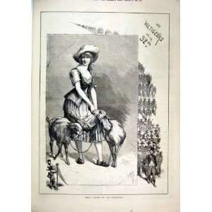  1880 Mlle Garnier Voltigeurs Theatre Woman Goats Print 