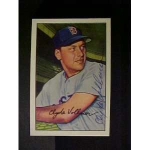 Clyde Vollmer Boston Red Sox #57 1952 Bowman Reprint Signed Baseball 