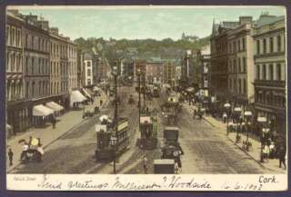 Ireland Postcard Cork Patrick Street, Tramway, Automobiles & Many 