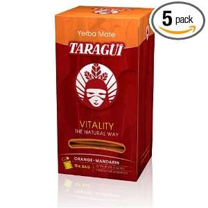 Taragui Vitality Yerba Mate Orange & Mandarin, 25 Count Tea Bags (Pack 