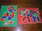 Old Vintage A.M. Walzer Elephant Duck Cardboard Puzzles