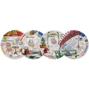   Paris Paris 6.5 Inch Canape Plates, Assorted Set Of 4