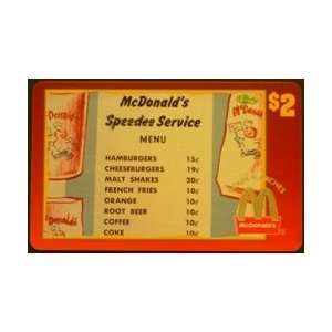   McDonalds 1996 Speedee Service Menu   1953 (#19 of 50) Gold