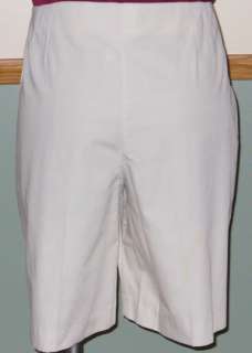 NEW Covington Black Ivory Linen Look Walking Shorts 16 18 Flat Front 