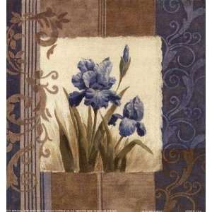 Blue Iris Scroll Viv Bowles. 9.00 inches by 9.00 inches. Best Quality 