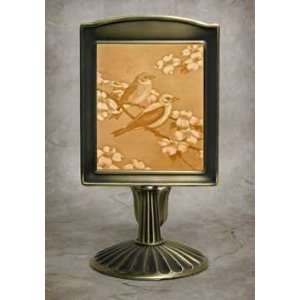  Morning Song Lithophane Mantle Stand Antique Brass
