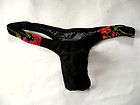 Mens Black Cotton Curved Seam SlimJim Hand Sewn Thong Swimsuit 30 37 