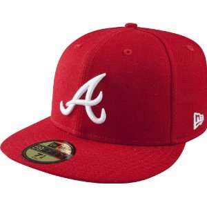  MLB Atlanta Braves Scarlet with White 59FIFTY Fitted Cap 
