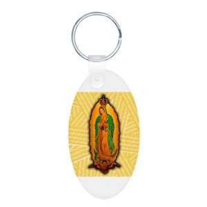    Aluminum Oval Keychain Virgen de Guadalupe 