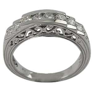  Sterling Silver Antique Diamond Band   5 DaCarli 