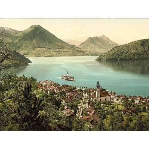 Vintage Travel Poster   Vitznau and Rigibahn Lake Lucerne Switzerland 