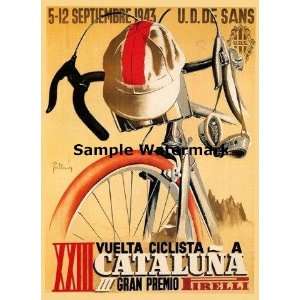 Bike Race 1943 Spain Grand Prix Cataluna 36 X 48 Image Size Vintage 