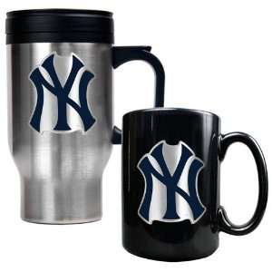  New York Yankees MLB Stainless Steel Travel Mug & Black 