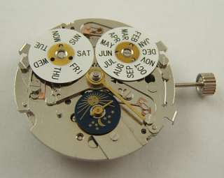 MOVEMENT AUTOMATIC TRIPLE DATE MOON PHASE SEA GULL BRAND NEW  
